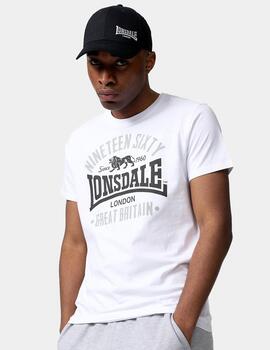 Camiseta Lonsdale KILCHOAN - White/Black/Grey