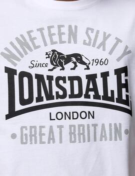 Camiseta Lonsdale KILCHOAN - White/Black/Grey