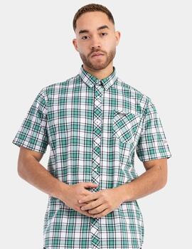 Camisa Lonsdale BRIXWORTH - White/Green/Black