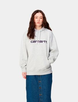 Sudadera W' HOODED CARHARTT - Ash Heather / Tyrian