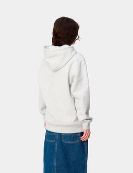 Sudadera W' HOODED CARHARTT - Ash Heather / Tyrian