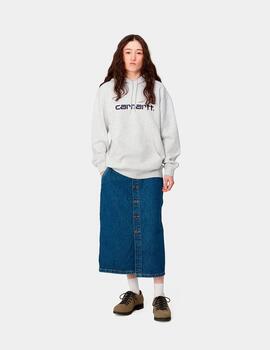 Sudadera W' HOODED CARHARTT - Ash Heather / Tyrian