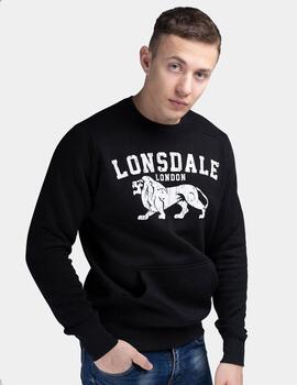 Sudadera Crew LONSDALE KERSBROOK - Black/Ecru