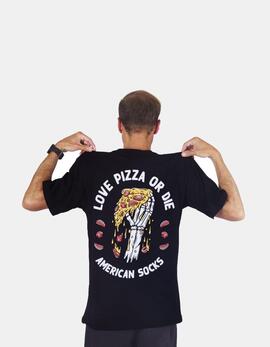 Camiseta AMERICAN SOCKS LOVE PIZZA OR DIE - Black