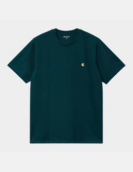 Camiseta CARHARTT WIP CHASE  - Duck Blue / Gold