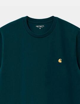 Camiseta CARHARTT WIP CHASE  - Duck Blue / Gold