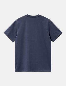 Camiseta CARHARTT WIP SCRIPT EMBROIDERY-Air Force Blue/Whit
