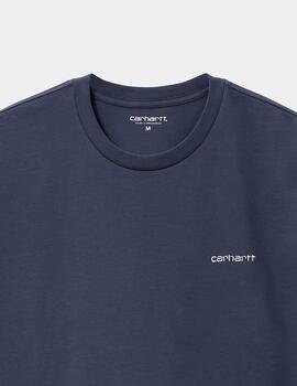 Camiseta CARHARTT WIP SCRIPT EMBROIDERY-Air Force Blue/Whit
