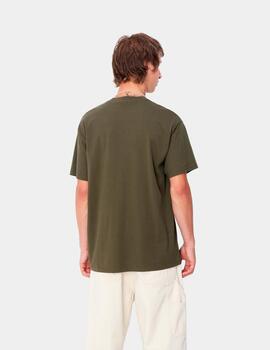 Camiseta CARHARTT WIP SCRIPT EMBROIDERY - Cypress / White