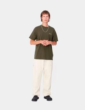 Camiseta CARHARTT WIP SCRIPT EMBROIDERY - Cypress / White