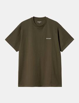 Camiseta CARHARTT WIP SCRIPT EMBROIDERY - Cypress / White
