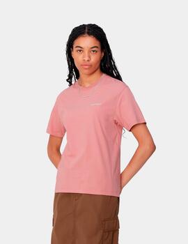 Camiseta CARHARTT WIP W' SCRIPT EMBROIDERY-Dusty Rose/Moonb