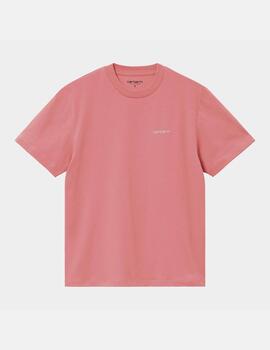 Camiseta CARHARTT WIP W' SCRIPT EMBROIDERY-Dusty Rose/Moonb