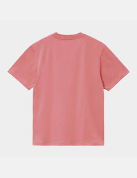 Camiseta CARHARTT WIP W' SCRIPT EMBROIDERY-Dusty Rose/Moonb