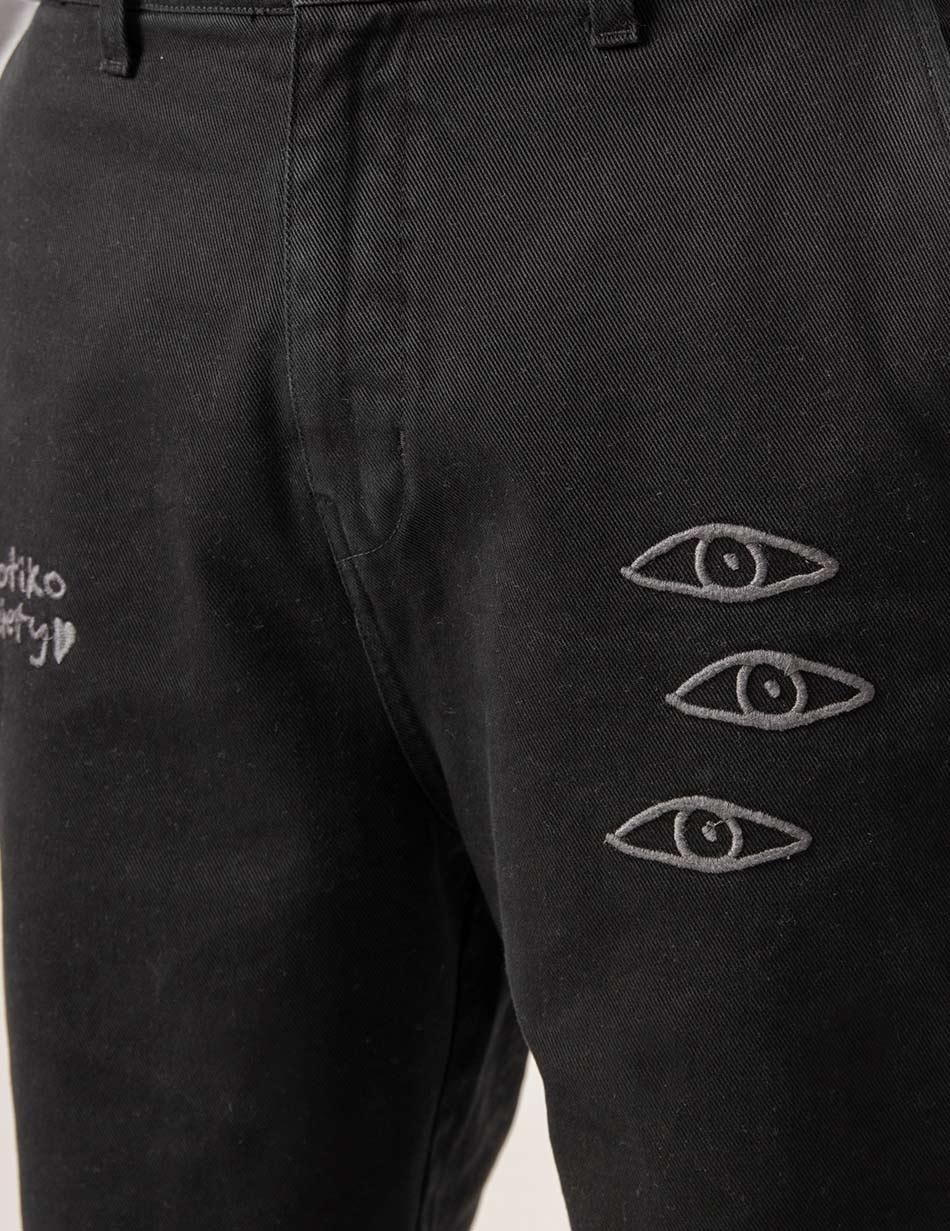 Pantalón KAOTIKO RELAXED URBAN EMBROIDERED - Black