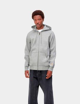 Sud. Cap. Abierta CARHARTT WIP HOODED CHASE - Grey Heather