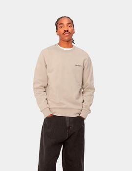 Sudadera Crew CARHARTT WIP SCRIPT EMBROIDERY - Wall / Black