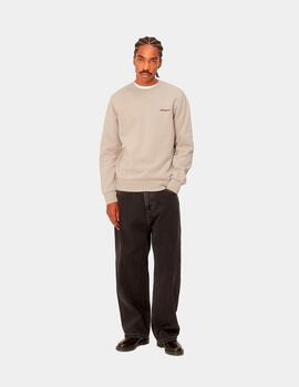 Sudadera Crew CARHARTT WIP SCRIPT EMBROIDERY - Wall / Black