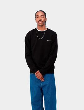 Sud. Crew CARHARTT WIP SCRIPT EMBROIDERY - Black / White
