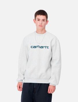 Sudadera Crew CARHARTT WIP SWEAT - Ash Heather / Duck Blue