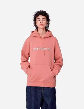 Sudadera CARHARTT WIP W' HOODED - Dusty Rose / Moonbea