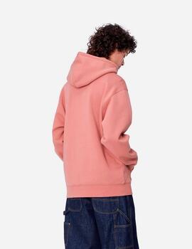 Sudadera CARHARTT WIP W' HOODED - Dusty Rose / Moonbea