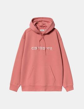 Sudadera CARHARTT WIP W' HOODED - Dusty Rose / Moonbea