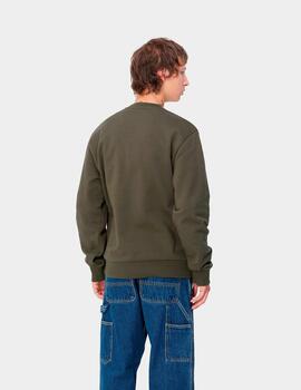 Sud. Crew CARHARTT WIP SCRIPT EMBROIDERY - Cypress / White