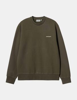 Sud. Crew CARHARTT WIP SCRIPT EMBROIDERY - Cypress / White