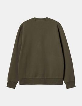 Sud. Crew CARHARTT WIP SCRIPT EMBROIDERY - Cypress / White