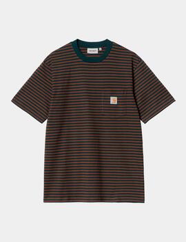 Camiseta CARHARTT WIP VERNER POCKET - Duck Blue / Offroad