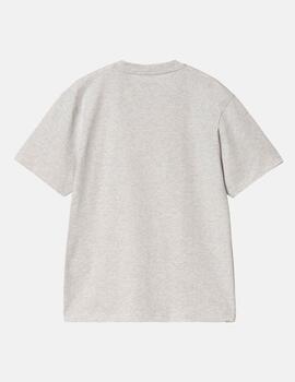 Camiseta CARHARTT WIP W' SCRIPT EMBROIDERY -Ash Heather/Dust