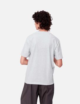 Camiseta CARHARTT WIP W' SCRIPT EMBROIDERY -Ash Heather/Dust