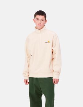 Sudadera CARHARTT WIP HALF ZIP AMERICAN SCRIPT - Moonbeam