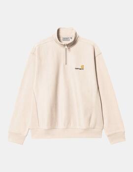 Sudadera CARHARTT WIP HALF ZIP AMERICAN SCRIPT - Moonbeam