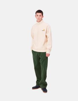 Sudadera CARHARTT WIP HALF ZIP AMERICAN SCRIPT - Moonbeam