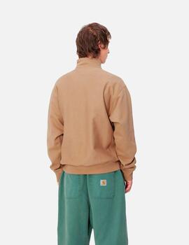 Sudadera CARHARTT WIP HALF ZIP AMERICAN SCRIPT - Peanut