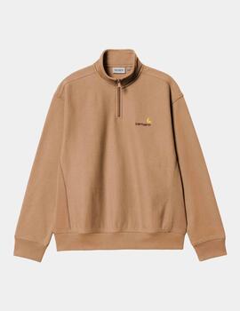 Sudadera CARHARTT WIP HALF ZIP AMERICAN SCRIPT - Peanut
