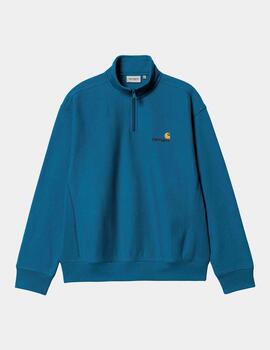 Sudadera CARHARTT WIP HALF ZIP AMERICAN SCRIPT - Sodalite
