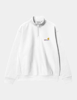 Sudadera CARHARTT HALF ZIP AMERICAN SCRIPT - White