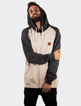 Sudadera Confusion HEXAGON ZIPPER - Beige