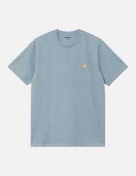 Camiseta CARHARTT WIP CHASE - Frosted Blue / Gold
