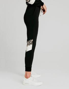 Pantalón Sik SIlk Leopard panel - Black