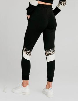 Pantalón Sik SIlk Leopard panel - Black