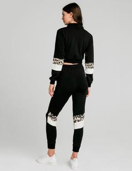 Pantalón Sik SIlk Leopard panel - Black