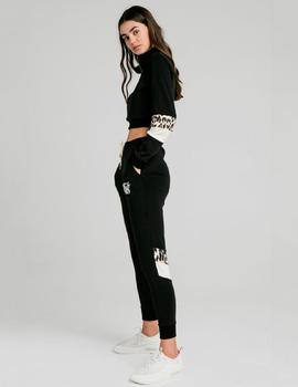 Pantalón Sik SIlk Leopard panel - Black