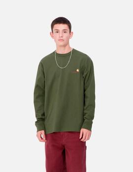Camiseta Manga Larga CARHARTT WIP AMERICAN SCRIPT - Tarragon