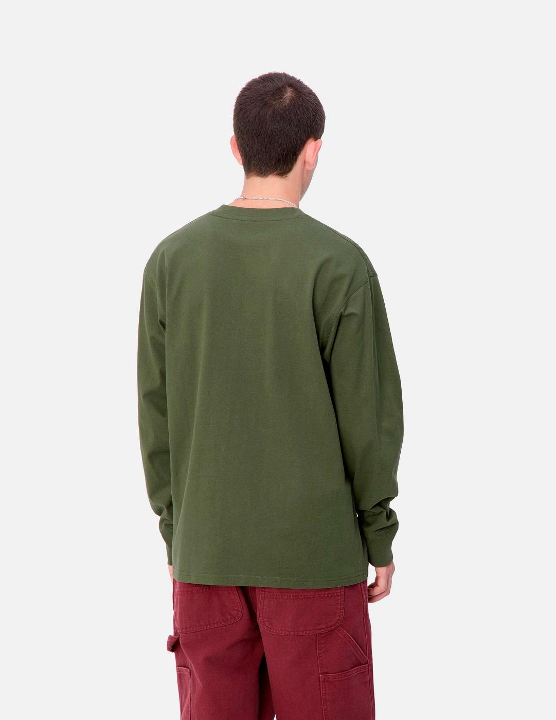 Camiseta Manga Larga CARHARTT WIP AMERICAN SCRIPT - Tarragon