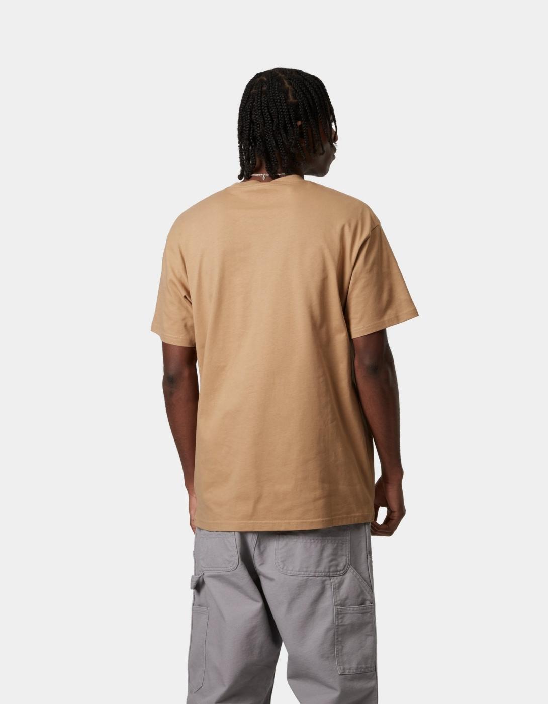 Camiseta CARHARTT WIP CHASE - Dusty H Brown / Gold