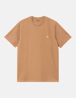 Camiseta CARHARTT WIP CHASE - Dusty H Brown / Gold